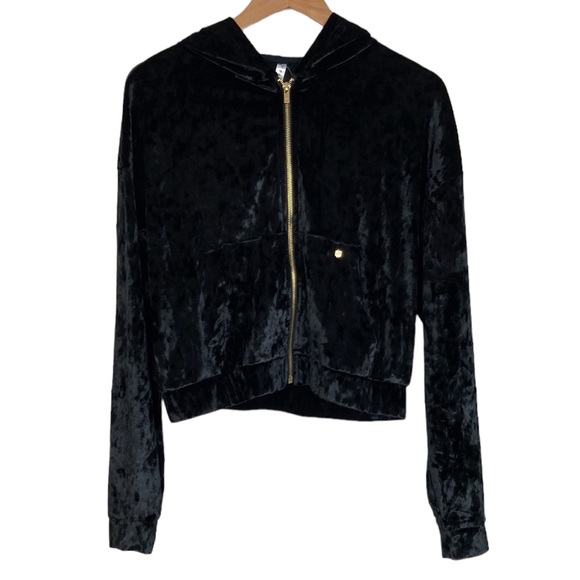 NEW Fabletics Crushed Velour Stretch Zip Front Hoodie - Picture 9 of 9